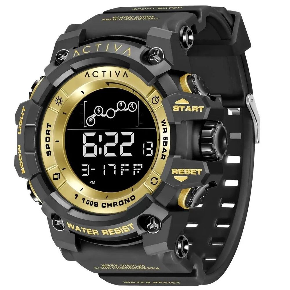 Activa X Invicta Summit X Digital Men's Watch 50mm ACW8082-005 Black Gold Sport